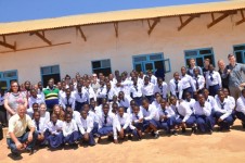  STUDENTS AND TEACHERS IN FRONT OF LABORATORY BUILDING