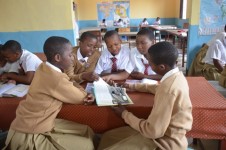  Students studying in the library